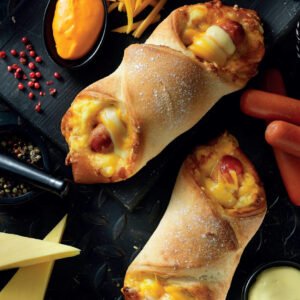 Greek style frozen SAUSAGE w CHEDDAR pastry 25X285gr HZ code 160758