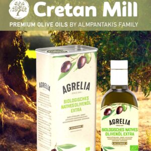 Greek Organic EVOO AGRELIA Cretan Mills 5lt in tins