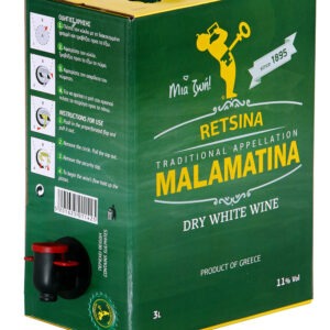 Greek retsina MALAMATINA 3lt carton pack