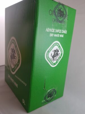 Greek white wine Savatiano-Roditis OINOLATRIS 5lt carton bag NEMEA