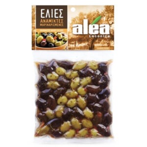 Greek mixed marinated olives ALEA (KALAMATA and GREEN) in vacuum 250gr