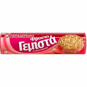 Greek style SANDWICH STRAWBERRY BISCUITS PAPADOPOULOU 12x200gr