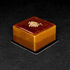 Greek frozen individual squared CARAMEL cake 12x160gr/case ZF code 01955