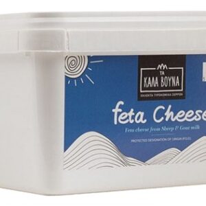 Greek PDO feta cheese in brine KALA VOUNA 7kg plastic container (cubes)