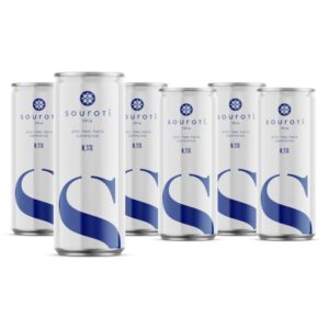 Greek carbonated mineral water (soda) SOUROTI 4x6x330ml in cans