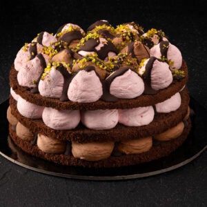 Greek style frozen rounded NAKED STRAWBERRY cake GS approx. 1,5kg code 01424