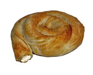 Greek country style twirly individ. cheese pies 40x230gr/case PBF code 17000