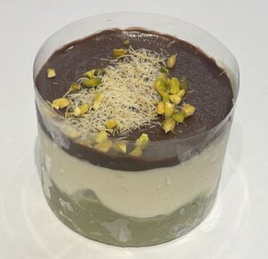 Greek frozen individual rounded DUBAI CHOCOLATE  cake 12x160gr/case ZF code