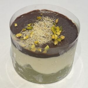 Greek frozen individual rounded DUBAI CHOCOLATE  cake 12x160gr/case ZF code