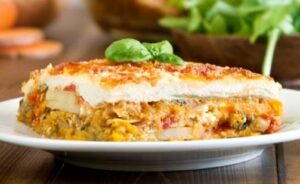 Greek frozen VEGATARIAN moussaka in pet 10x350gr/case ZF code