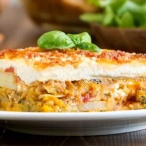 Greek frozen VEGATARIAN moussaka in pet 10x350gr/case ZF code