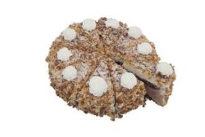 Greek frozeb rounded birthday cake PANNA COTTA w NUTS 1.3kg/unit ZF code 795