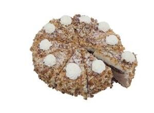Greek frozeb rounded birthday cake PANNA COTTA w NUTS 1.3kg/unit ZF code 795