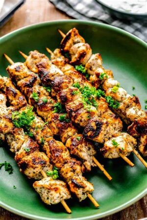 Greek frozen handmade marinated chicken fillet souvlaki 100gr 5kg/case LAF code 911010347