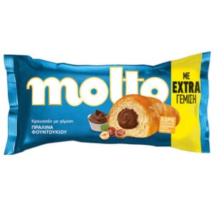 Greek packaged croissant MOLTO filled w praline 98gr