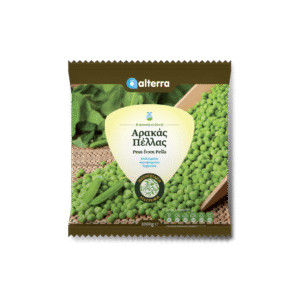 Greek packaged frozen retail IQF green peas 11x900gr ALTERRA 10001400003