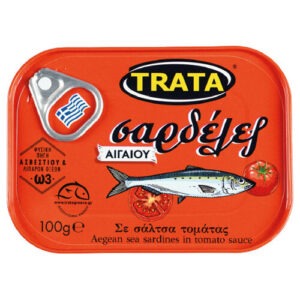 Greek canned Aegean sardines in tomato sauce 100gr TRATA