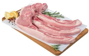 Greek frozen pork TOMAHAWK steak (pork steak w belly part) in vacuum GREEK FARM 101090017
