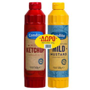 Greek style ketchup and mustard CONDITO 6x540gr (+500gr mustard FREE)