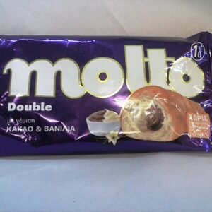Greek packaged croissant MOLTO filled w cocoa-vanilla 18x98gr/case code 4287678