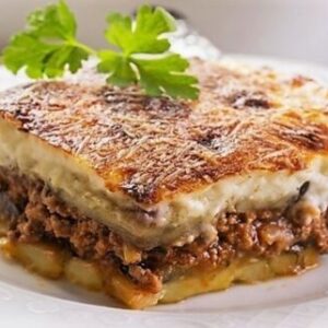 Greek tradit. frozen mousaka w potatoes in trays 3x2500gr trays/case SPITRO code P4222029
