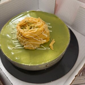 Greek style frozen round cake CHEESE CAKE PISTACHIO D20cm/H4cm 1,1kg ZS code 60836