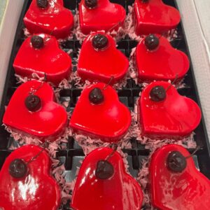 Greek style frozen individual AMARENA HEART cake 12x170gr ZS code 51005