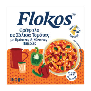 Canned squids w red-green peppers in tomato sauce FLOKOS by TRATA 160gr