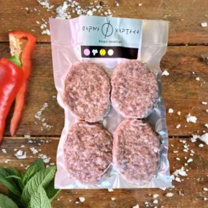Greek style frozen AMERICAN BURGER retail pack GREEK FARM 600gr code 132499001