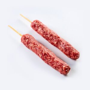 Greek frozen oriental beef-lamb kebab filled w philadelphia on skewer 100gr 5kg/case MAKEDONIKO FSM code 35011002