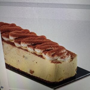 Greek style frozen long TIRAMISU LOG cake 0.935kg/unit ZS code 64012