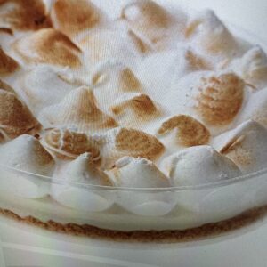 Greek style frozen round LEMON PIE cake in glass bowl 1,2kg/case ZS code 79014