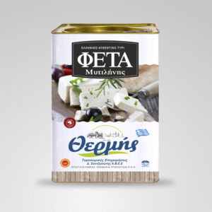 Greek authentic P.D.O. feta cheese THERMIS MYTILENE 14kg tin code 190101013